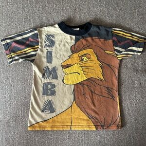 Vintage 90s Disney Lion King Mega Graphic Simba Shirt w Front & Back Details